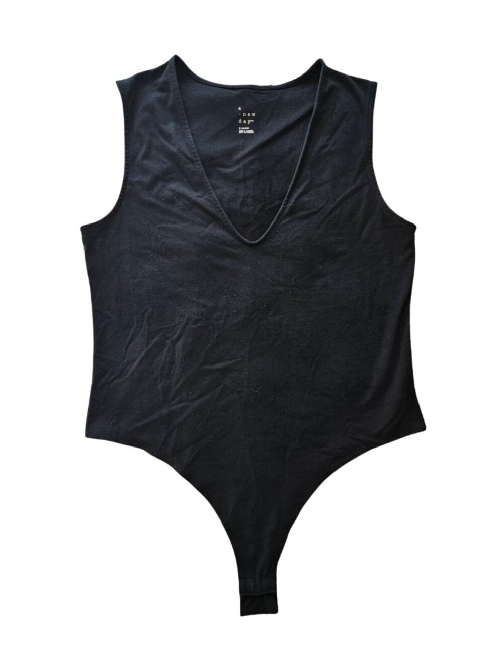 a new day Women’s Extra Large Black V Neck Sleeveless Bodysuit